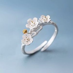 “Hopeful” Japanese Cherry Blossom Minimalist Ring